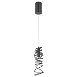 Подвесной светильник светодиодный из металла со спиральным декоративным элементом черный Metal Spiral варинант исполнения - 2 | Loft Concept в Липецке