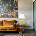 Настольная лампа желтая с изображением птиц Slip Away варинант исполнения - 5 | Loft Concept в Липецке