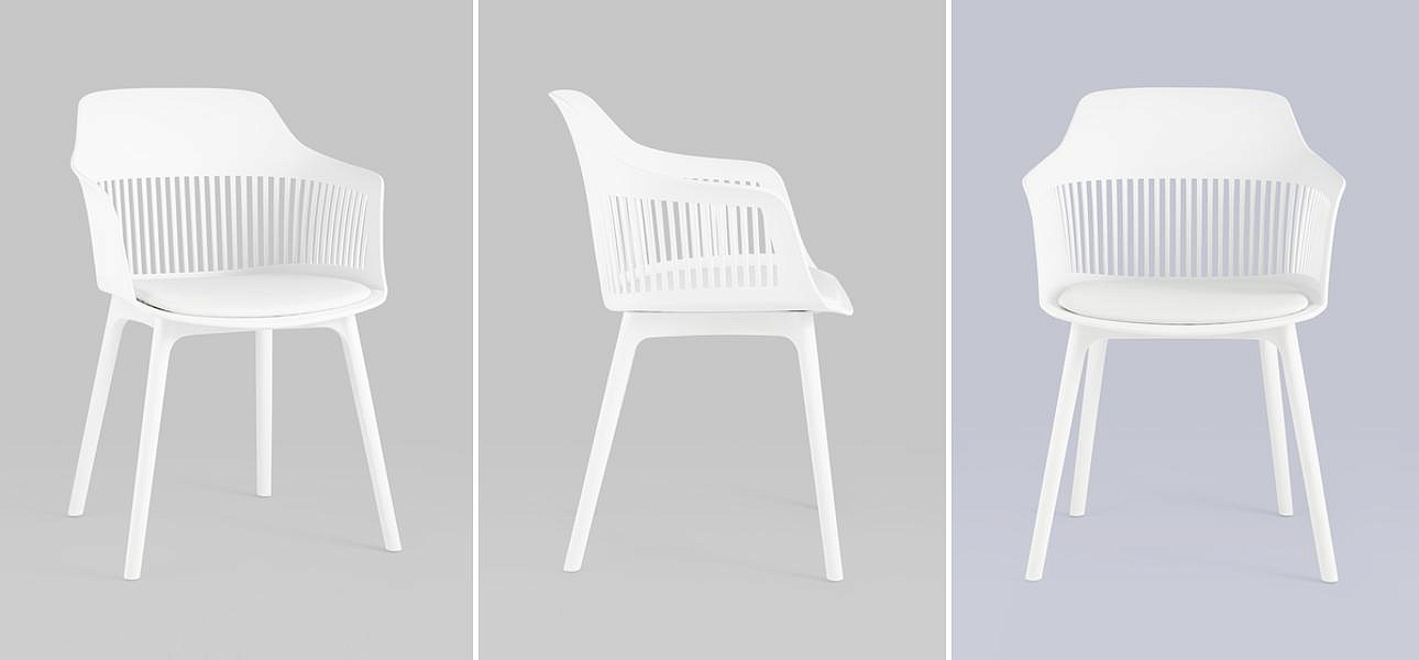 Стул Crocus Chair Белый цвет Подушка эко-кожа Стул Crocus Chair Белый цвет Подушка эко-кожа - Loft-Concept в Липецке