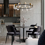 Кольцевая люстра с круглыми стеклянными плафонами в виде колец Olympe Glass Chandelier варинант исполнения - 2 | Loft Concept в Липецке