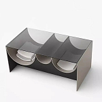 Дизайнерский журнальный стол с полукруглыми полками под столешницей Tiwoberoc варинант исполнения - 1 | Loft Concept в Липецке