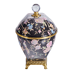 Шкатулка черного цвета с цветочной росписью Eden Garden варинант исполнения - 3 | Loft Concept в Липецке