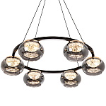 Люстра с круглыми плафонами из дымчато-серого стекла  IONA Grey Glass Chandelier 6 варинант исполнения - 1 | Loft Concept в Липецке