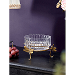 Чаша из прозрачного стекла на бронзовых ножках в виде стрекоз Eden Garden варинант исполнения - 2 | Loft Concept в Липецке