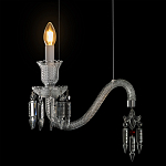 Подвесной светильник стеклянный в виде канделябра Curved Glass Chandelier варинант исполнения - 4 | Loft Concept в Липецке