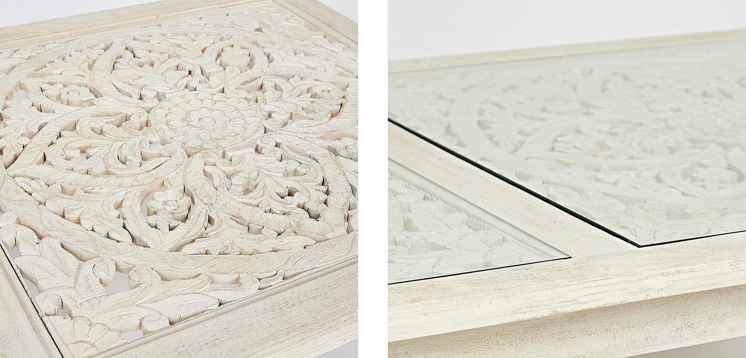 Обеденный стол Indian antique white Table Обеденный стол Indian antique white Table - Loft-Concept в Липецке