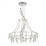 Люстра подвесная из металла с хрустальными прозрачными подвесками Quasar 81 варинант исполнения - 9 | Loft Concept в Липецке