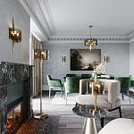 Бра с изогнутым плафоном на бронзовом основании с вертикальным декором из металлических трубок Sohne варинант исполнения - 2 | Loft Concept в Липецке