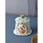 Шкатулка голубого цвета с рисунком и состаренным эффектом Eden Garden варинант исполнения - 3 | Loft Concept в Липецке