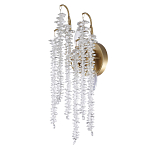 Бра с хрустальными прозрачными подвесками и круглым основанием золотого цвета FAIRYTREE Light варинант исполнения - 1 | Loft Concept в Липецке