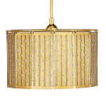 Люстра с золотым фактурным каркасом и тканевым абажуром Lustery Gold варинант исполнения - 3 | Loft Concept в Липецке