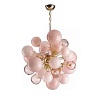 Люстра розовые шары на золотом каркасе Pink Light Bubbles варинант исполнения - 1 | Loft Concept в Липецке