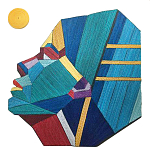 Арт объект на стену из нитей Девушка и Солнце wall panel Girl and Sun варинант исполнения - 2 | Loft Concept в Липецке