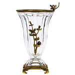 Ваза из прозрачного стекла с бронзовой вставкой в виде цветущей ветви Eden Garden porcelain and bronze варинант исполнения - 1 | Loft Concept в Липецке