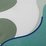 Подушка декоративная хлопковая мятного цвета с абстрактным принтом Elysian Flow Breeze варинант исполнения - 3 | Loft Concept в Липецке