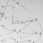 Люстра подвесная с тонкой металлической конструкцией цвета хром Quasar варинант исполнения - 2 | Loft Concept в Липецке