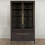 Витрина Primo со стеклянными фасадами и буфетом шпон Темный орех варинант исполнения - 2 | Loft Concept в Липецке