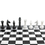 Шахматы классические с черной доской из натурального камня Мрамор Decorative Thematic Chess варинант исполнения - 4 | Loft Concept в Липецке