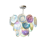 Люстра с каскадом из круглых разноцветных стеклянных дисков Mother of Pearl Iridescence варинант исполнения - 3 | Loft Concept в Липецке