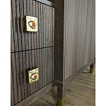 Большой шкаф с витриной Elsa Dreams Walnut варинант исполнения - 4 | Loft Concept в Липецке