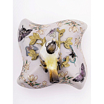 Шкатулка фиолетового цвета с рисунком бабочек и крышкой с фигуркой птицы на ветке Eden Garden варинант исполнения - 3 | Loft Concept в Липецке