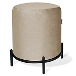 Банкетка круглая бежевый велюр на 4-х металлических ножках черного цвета SANJAY варинант исполнения - 1 | Loft Concept в Липецке