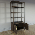 Стеллаж со стеклянными полками Elsa Dreams Walnut варинант исполнения - 3 | Loft Concept в Липецке