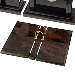 Настольный письменный набор с часами из природного камня обсидиана  Gift for Manager варинант исполнения - 3 | Loft Concept в Липецке