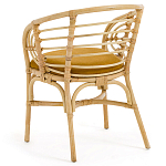 Кресло из ротанга с сиденьем из велюра Vini Rattan Armchair варинант исполнения - 4 | Loft Concept в Липецке