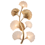 Бра в виде ветви с листьями белого и золотистого цвета Ariane Wall Lamp варинант исполнения - 1 | Loft Concept в Липецке