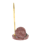 Часы настольные с шариковой металлической ручкой из натурального камня Stone Clock варинант исполнения - 6 | Loft Concept в Липецке