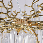 Люстра золотого цвета с декоративными ветками и длинными прозрачными стеклянными подвесами в форме сосулек Droplet Chandelier варинант исполнения - 8 | Loft Concept в Липецке