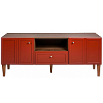 ТВ-тумба красная из массива бука с 2-мя дверками и ящиком Wenge Light варинант исполнения - 2 | Loft Concept в Липецке