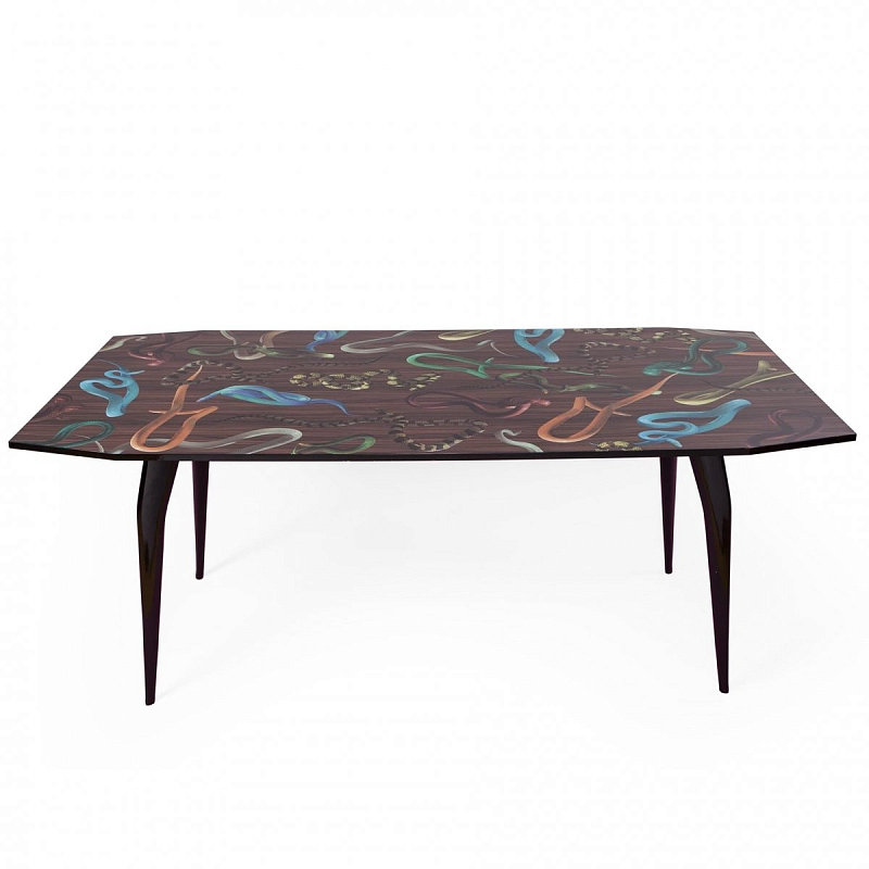 Обеденный стол Seletti Table Snakes On Wood Черный Мульти Обеденный стол Seletti Table Snakes On Wood Черный Мульти в Липецке | Loft Concept