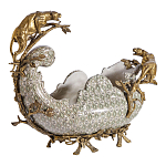 Чаша для фруктов из фарфора бронзовыми фигурками леопардов Eden Garden варинант исполнения - 2 | Loft Concept в Липецке