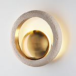 Бра с бежевым текстурным кольцом и латунным шаром в центре Tactile  варинант исполнения - 3 | Loft Concept в Липецке