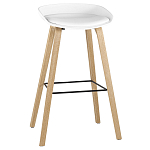 Барный стул на ножках из натурального дерева Boras White варинант исполнения - 1 | Loft Concept в Липецке