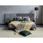 Кровать с большим мягким изголовьем Unity Grey Bed варинант исполнения - 6 | Loft Concept в Липецке