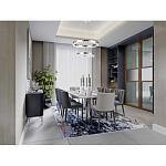 Люстра с двумя кольцами цвета хром и прозрачными хрустальными шарами по периметру Sacramento Transparent Balls Chandelier варинант исполнения - 11 | Loft Concept в Липецке