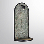 Настенный светильник зеленого цвета с черной рамкой овальной формы с полкой Herbarium  варинант исполнения - 1 | Loft Concept в Липецке