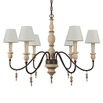 Люстра на металлическом основании с 6-ю белыми тканевыми абажурами Terrain варинант исполнения - 5 | Loft Concept в Липецке