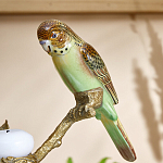 Подсвечник с двумя попугаями из фарфора на бронзовой ветке Eden Garden варинант исполнения - 3 | Loft Concept в Липецке