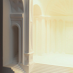 Встраиваемый в стену гипсовый светильник под покраску с арками и рельефными колоннами Antiquity Athena варинант исполнения - 9 | Loft Concept в Липецке