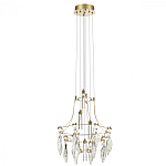 Люстра подвесная из металла с хрустальными подвесками прозрачного цвета Quasar 41 варинант исполнения - 5 | Loft Concept в Липецке