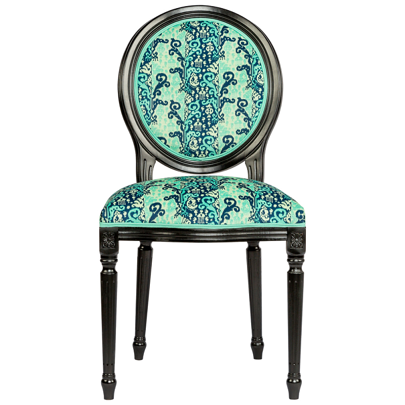 Стул из натурального бука Ikat Pattern бирюзовый Черный Бирюзовый Стул из натурального бука Ikat Pattern бирюзовый Черный Бирюзовый в Липецке | Loft Concept
