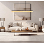 Подвесной светильник линейный из натурального камня Perfection of Geometry варинант исполнения - 8 | Loft Concept в Липецке