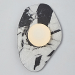 Бра с каменным черно-белым основанием и плафоном из стекла Shaw Marble Lighting варинант исполнения - 1 | Loft Concept в Липецке