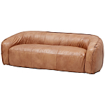 Трехместный диван с кожаной обивкой коричневый Coste Leather Sofa варинант исполнения - 2 | Loft Concept в Липецке