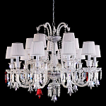 Люстра с 15-ю белыми текстильными абажурами и хрустальными подвесками Lustre Reverie варинант исполнения - 1 | Loft Concept в Липецке