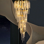 Люстра многоярусная с каркасом из металла и прозрачными подвесками FAIRYTREE Light варинант исполнения - 2 | Loft Concept в Липецке